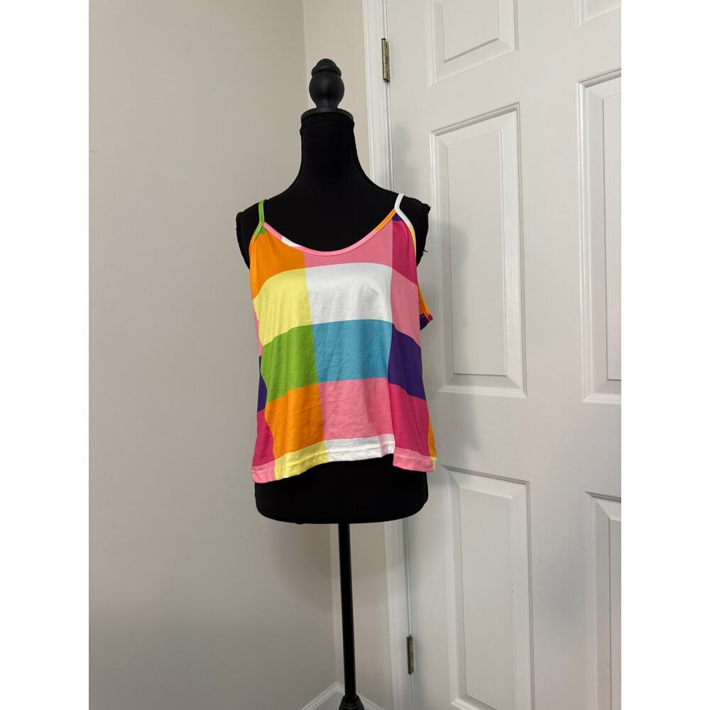 Vibrant Plaid Camisole Top